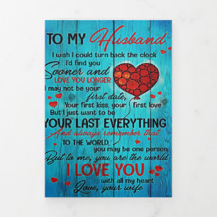 Anúncio Com Dobra Tripla Carta Ao Meu Marido   Adorável Ao Meu Marido Prese