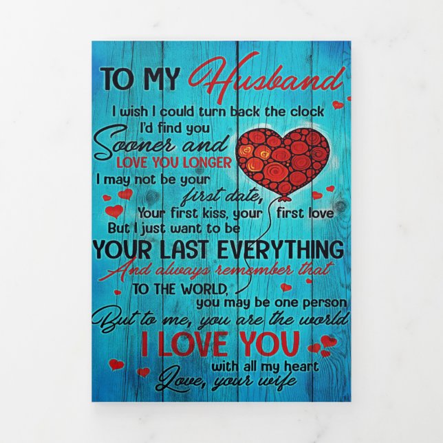 Anúncio Com Dobra Tripla Carta Ao Meu Marido | Adorável Ao Meu Marido Prese (Cobrir)