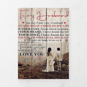 Anúncio Com Dobra Tripla Carta para ele   Presente Legal para o Meu Marido