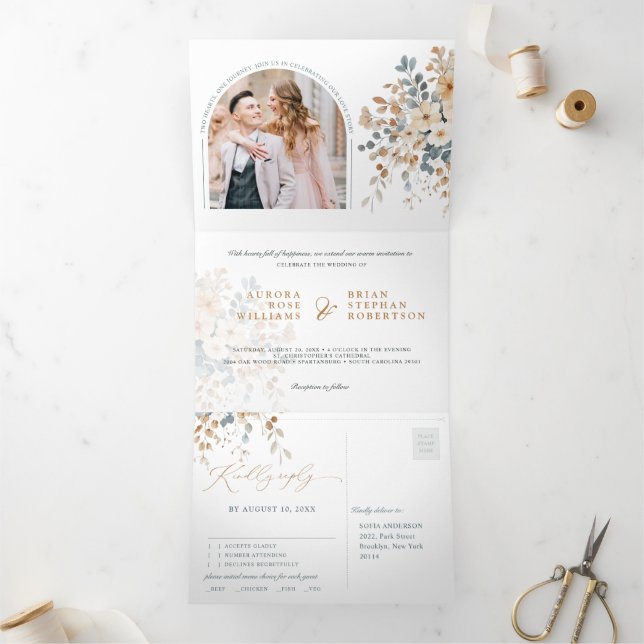 Anúncio Com Dobra Tripla Casamento De Molho Terrestre De Tonelada Suave (Dentro)