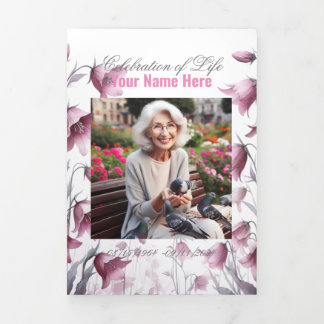 Anúncio Com Dobra Tripla Celebração do Serviço de Memória Funeral da Vida