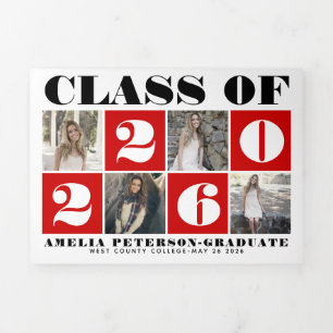 Anúncio Com Dobra Tripla Classe de Tipografia do 2020 Photo Colage Red