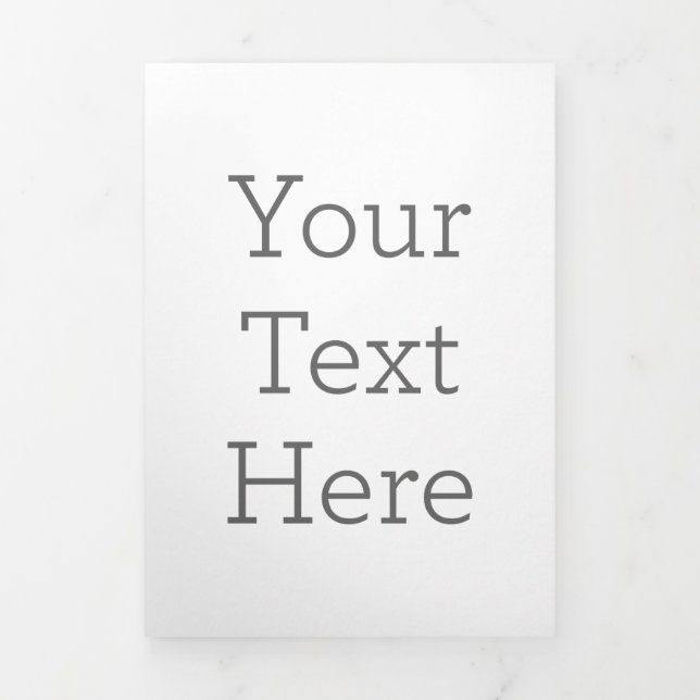 Cartão de Anúncio com dobra Tripla personalizado, Tamanho: 12,7 x 17,8 cm, Papel: Fosco, Envelopes: Brancos (Cobrir)