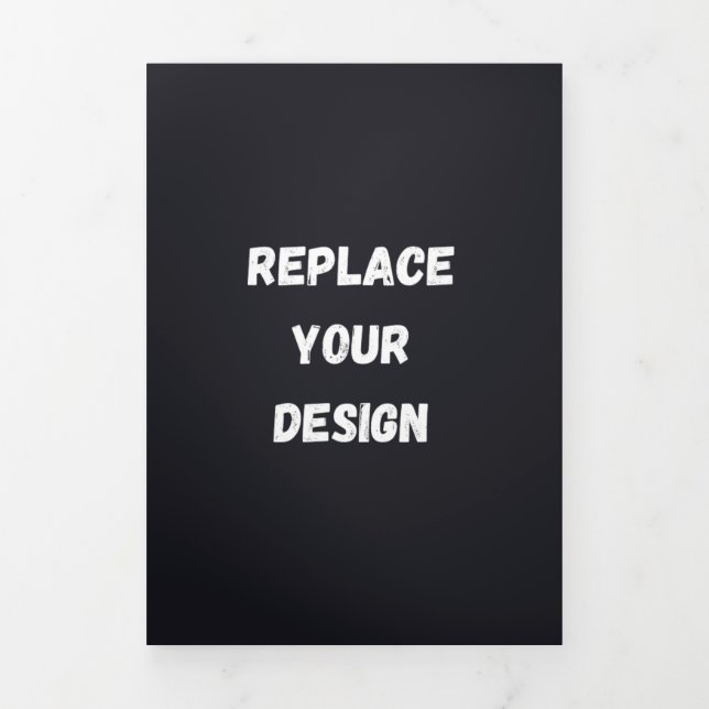 Anúncio Com Dobra Tripla Design simples preto personalizado Adicionar foto  (Cobrir)