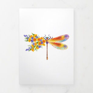 Anúncio Com Dobra Tripla Dragonfly Amarelo