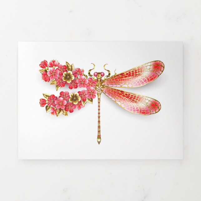 Anúncio Com Dobra Tripla Dragonfly com joalheria sakura (Cobrir)