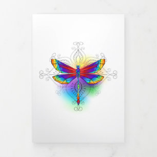 Anúncio Com Dobra Tripla Dragonfly Poligonal