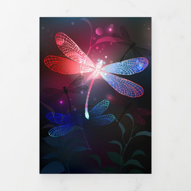 Anúncio Com Dobra Tripla Dragonfly vermelha (Cobrir)