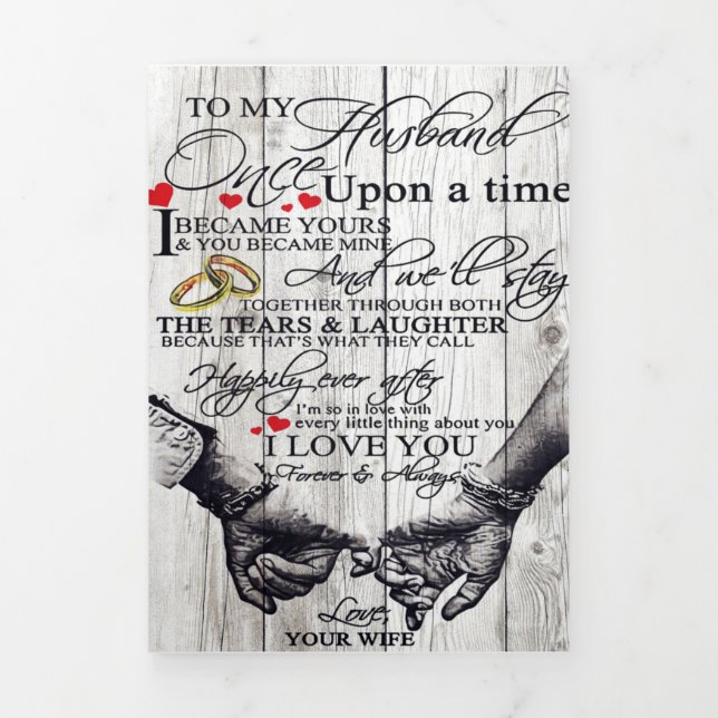 Anúncio Com Dobra Tripla Engraçado Cita Meu Marido | Presente Para Marido | (Cobrir)