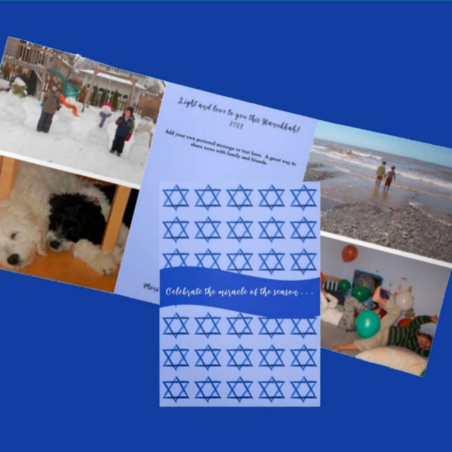 Anúncio Com Dobra Tripla Feliz Hanukkah, celebrável Milagre da Luz (Criador carregado)