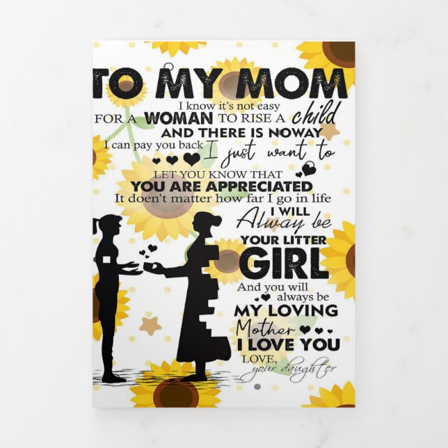 Anúncio Com Dobra Tripla Filho - Minha Letra Mãe | Presente bonito para a m (Cobrir)