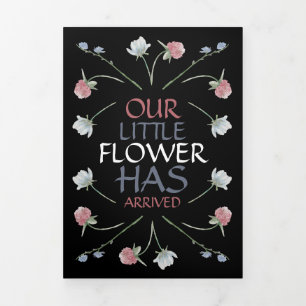 Anúncio Com Dobra Tripla Flores Selvagens Elegantes, 3 Foto Colagem Nascime