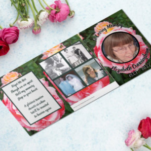 Anúncio Com Dobra Tripla Foto oral Floral de Rosas Amarelas Rosa Variegadas