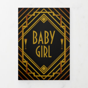 Anúncio Com Dobra Tripla Gatsby Dourado da década de 2020, 5 Foto Colagem B