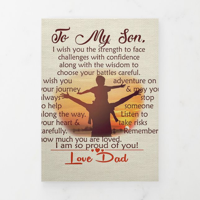 Anúncio Com Dobra Tripla Melhor Presente Para Filho | Citações Ao Meu Filho (Cobrir)