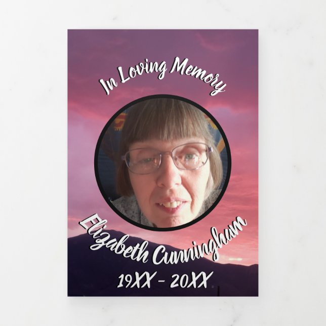 Anúncio Com Dobra Tripla Memorial de Fotografia Pink Sunset Cinco (Cobrir)