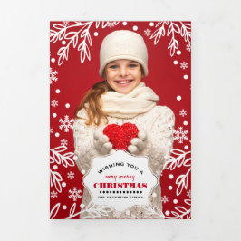 Anúncio Com Dobra Tripla Muito Feliz Natal. Placas com três fontes de fotos