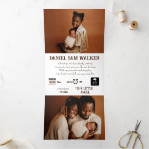 Anúncio Com Dobra Tripla "Nosso Pequeno Milagre", parto personalizável