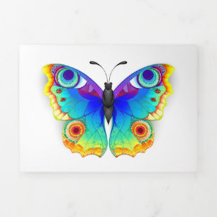 Anúncio Com Dobra Tripla Olho Peacock da Borboleta Arco-Íris