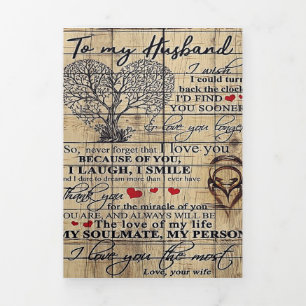 Anúncio Com Dobra Tripla Para o meu marido Carta Para Marido Decoração