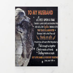 Anúncio Com Dobra Tripla Para o meu marido Design Citações De Amor Para M