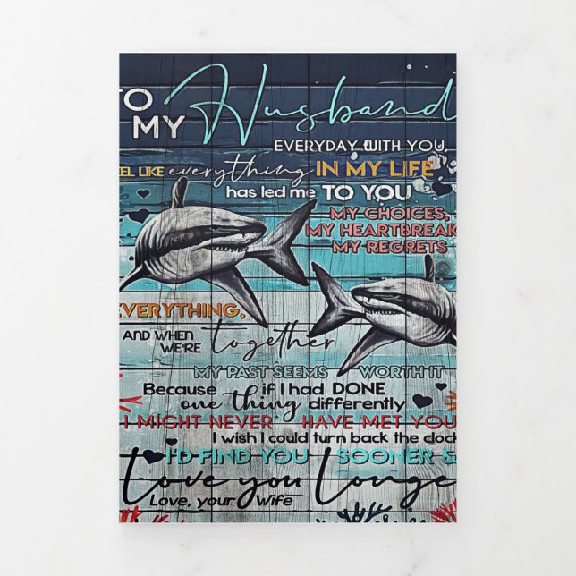 Anúncio Com Dobra Tripla Para o meu marido Design | Letra Love Design | (Cobrir)