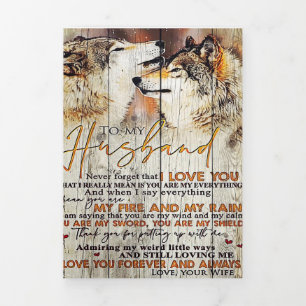 Anúncio Com Dobra Tripla Para o meu marido presente Letra Marido Adorável