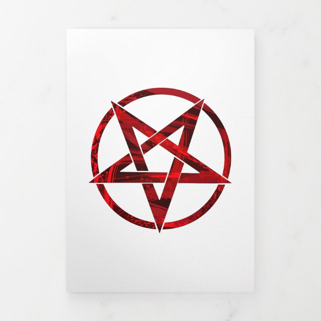 Anúncio Com Dobra Tripla Pentagrama do Diabo Vermelho (Cobrir)
