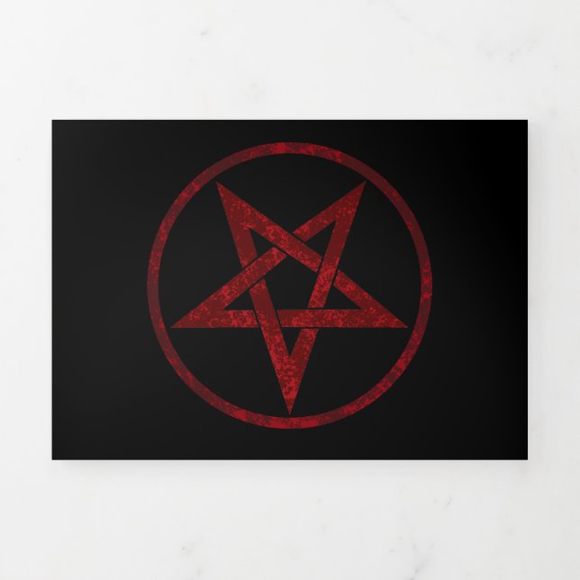 Anúncio Com Dobra Tripla Pentagrama do diabo vermelho (Cobrir)