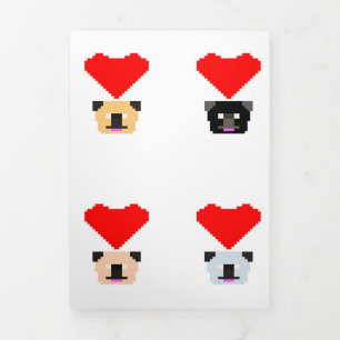 Anúncio Com Dobra Tripla Pug Dog Lovers O Amor de Todos os Pugs