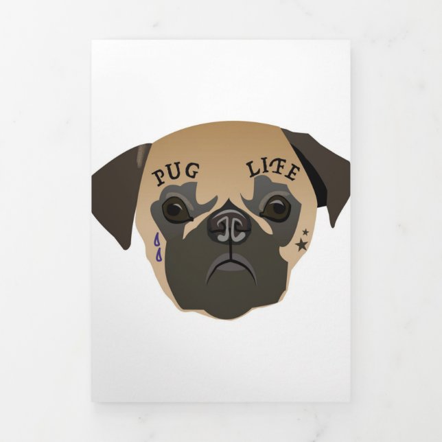 Anúncio Com Dobra Tripla Pug Lovers | Vida útil cúbica (Cobrir)