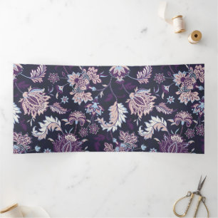 Anúncio Com Dobra Tripla Púrpura Fundo Grande Padrão Floral Invisível