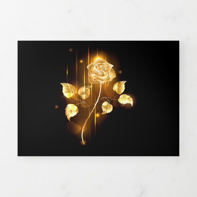 Anúncio Com Dobra Tripla rosa do ouro ( rosa dourado ) (Cobrir)