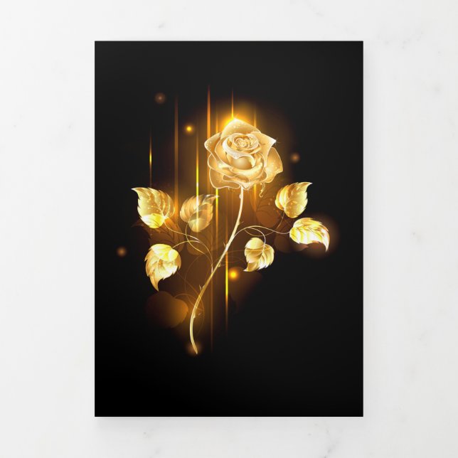 Anúncio Com Dobra Tripla rosa do ouro ( rosa dourado ) (Cobrir)