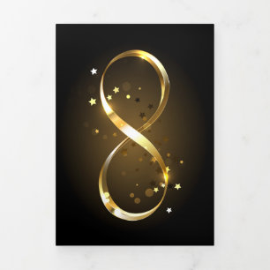 Anúncio Com Dobra Tripla Símbolo Infinity do ouro