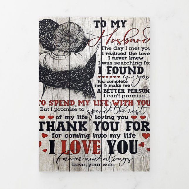 Anúncio Com Dobra Tripla To My Husband Present | Cute Quotes Gift | (Cobrir)