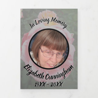 Anúncio Com Dobra Tripla Translucent Variegated Pink Roses Floral Photo