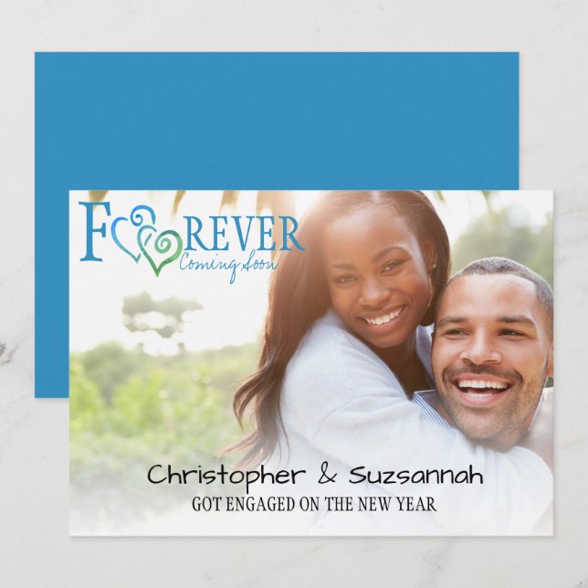 Anúncio Compromisso de Corações Ligados Azul Verde FOREVER (Frente/Verso)