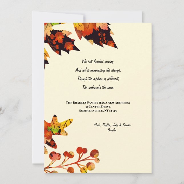 Anúncio Comunicado sobre as Cores de Outono (Frente)