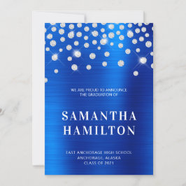 Anúncio Confetes de Diamante Azul Real Ombre Foil Formatur