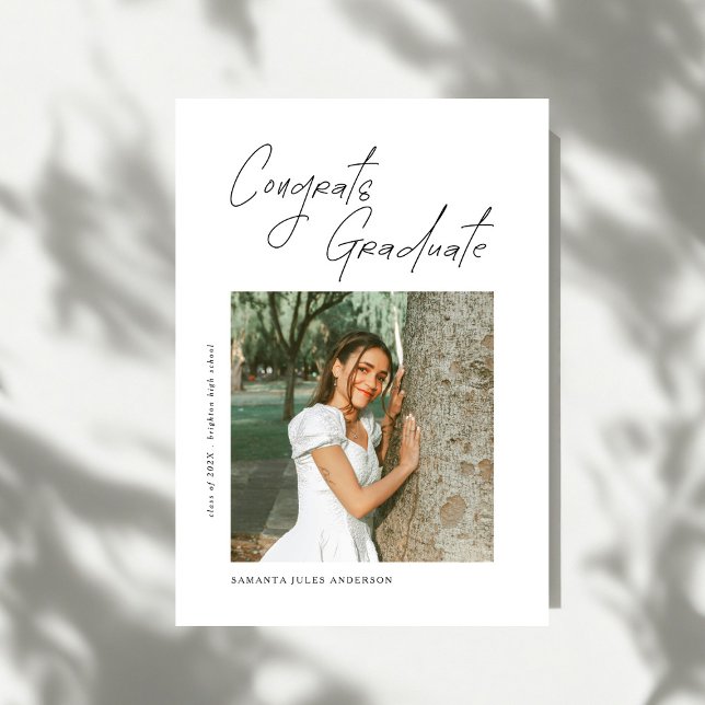 Anúncio Congrats Graduate Photo Graduation Announcement (Criador carregado)