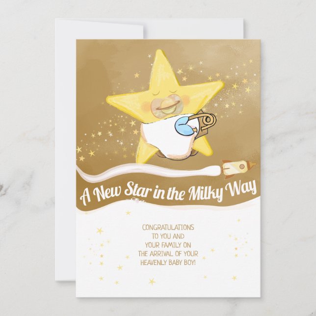 Anúncio Congratulation New Baby Flat Announcement Card (Frente)