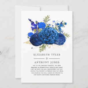Anúncio Convidado de Casamento com Flores em Azul Real e D