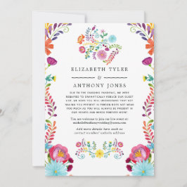 Anúncio Convidados de Casamento Floral Colorido à Aguarela