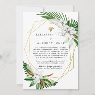 Anúncio Convidados de Casamento Virtual Floral Geométrico