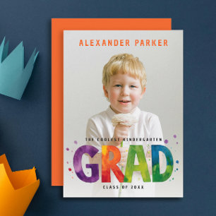 Anúncio Cor de Água do Retrato Laranja do Formando Moderno