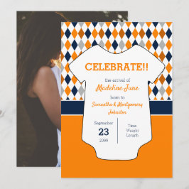 Anúncio Cor de laranja e Marinho Blue Argyle - Foto do beb