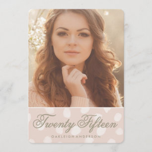 Anúncio cor-de-rosa da graduação da foto das