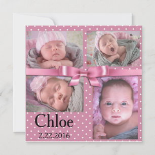 Anúncio cor-de-rosa do aniversário das bolinhas