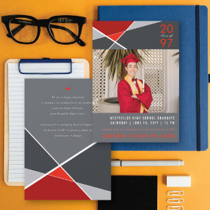 Anúncio Cor Geométrica Moderna Bloqueia Graduação Geogr